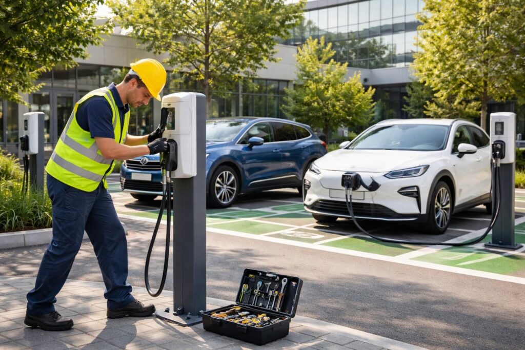 Installation de bornes de recharge électrique pour Volkswagen ID.4 et Hyundai Kona Electric