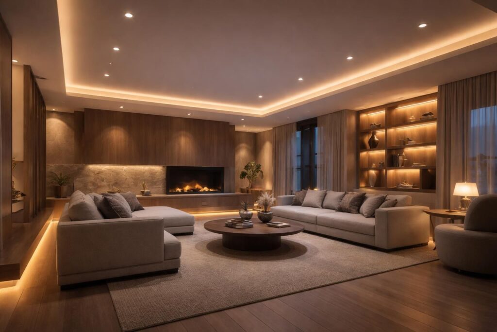 Installez un éclairage ambiance avec spots encastrés et rubans LED pour sublimer votre intérieur
